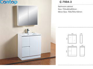 Quality bathroom vanity MDF wood modern bathroom cabinet C750A-3