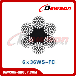 スチールワイヤロープ(6×31WS-FC)(6×36WS-FC)(6×41WS-FC)(6×49SWS-FC)、油田用ワイヤロープ、油田用スチールワイヤロープ