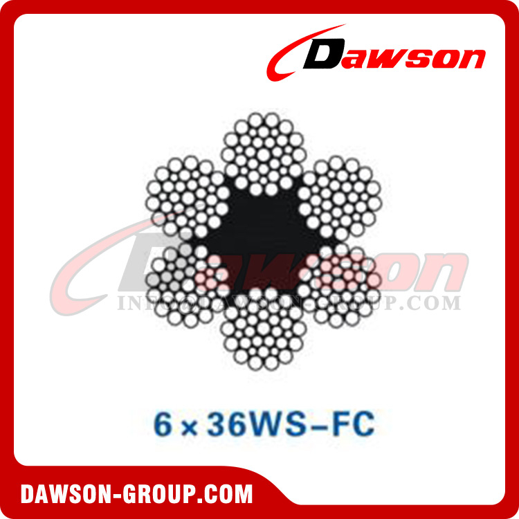 حبل أسلاك الفولاذ (6×31WS-FC)(6×36WS-FC)(6×41WS-FC)(6×49SWS-FC)، حبل سلك حقول النفط، حبل سلك فولاذي لحقول النفط