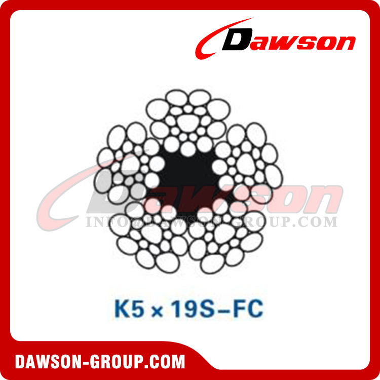 حبل أسلاك الفولاذ (K5×19S-FC)، حبل أسلاك حقول النفط، حبل أسلاك الفولاذ لحقول النفط