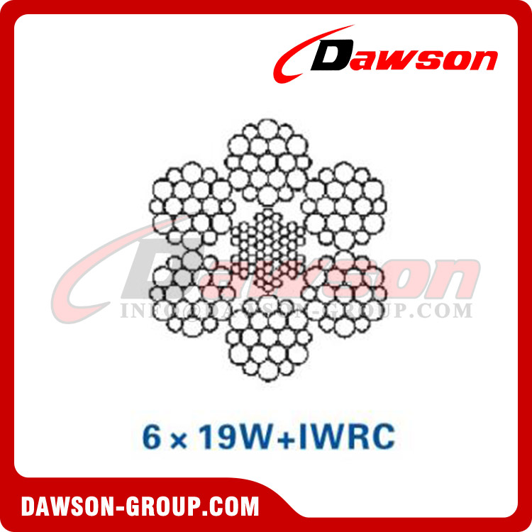 スチールワイヤロープ構造(6×19W+FC)(6×19W+IWRC)、建設機械用ワイヤロープ
