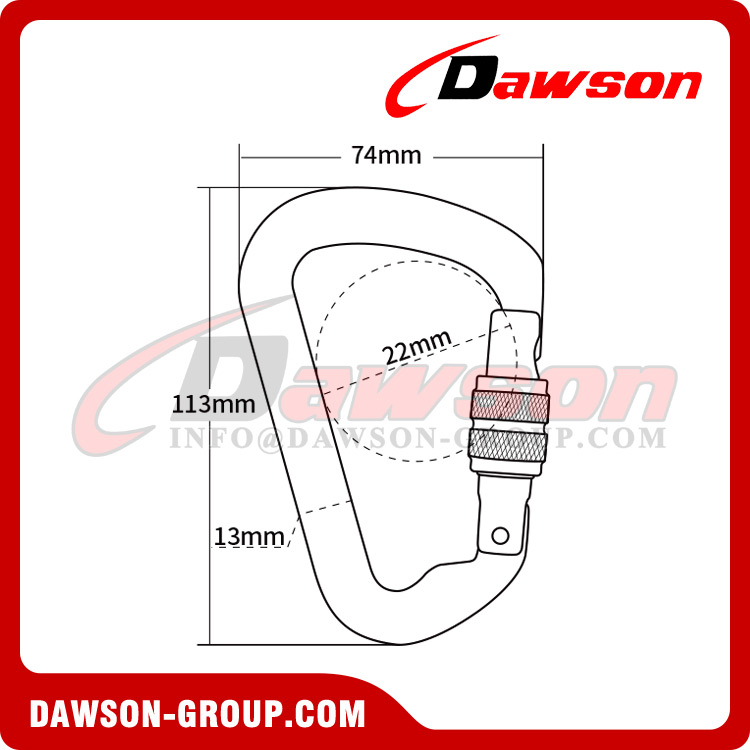 DSJ-A7112N مادة الألومنيوم لحلقة تسلق مستديرة الشكل مخصصة، 25KN 82g حلقة تسلق مادة الألومنيوم