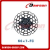 حبل أسلاك الفولاذ (6×K7-FC)(K6×7-FC)، حبل الأسلاك للفحم والتعدين