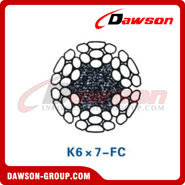 حبل أسلاك الفولاذ (6×K7-FC)(K6×7-FC)، حبل الأسلاك للفحم والتعدين