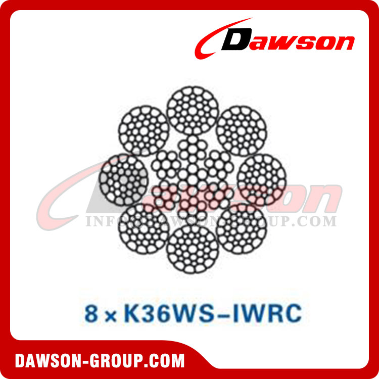 スチールワイヤロープ(8×K36WS-EPIWRC)(8×K36WS-IWRC)(EP8×K36WS-IWRC)、石炭・鉱山用ワイヤロープ