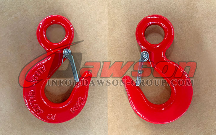 DS130 320A グレード 70 G70 鍛造合金鋼アイ ホイスト フック、ラッチ付き、320C G43 グレード 43 鍛造炭素鋼アイ ホイスト フック - Dawson Group Ltd. - 中国