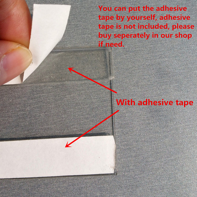 Acrylic T1.2mm Plastic Sign Price Tag Label Paper Promotion Name Card Display Holders by Adhesive Tape on Back Good Quality