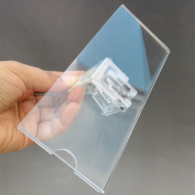 C045 POP Acrylic Plastic Sign Price Tag Card Paper Display Clips Holders For Retail Store Promotion Size185x66mm Good Quality
