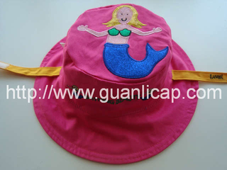 21x21 cotton twill reversible bucket hat for kids