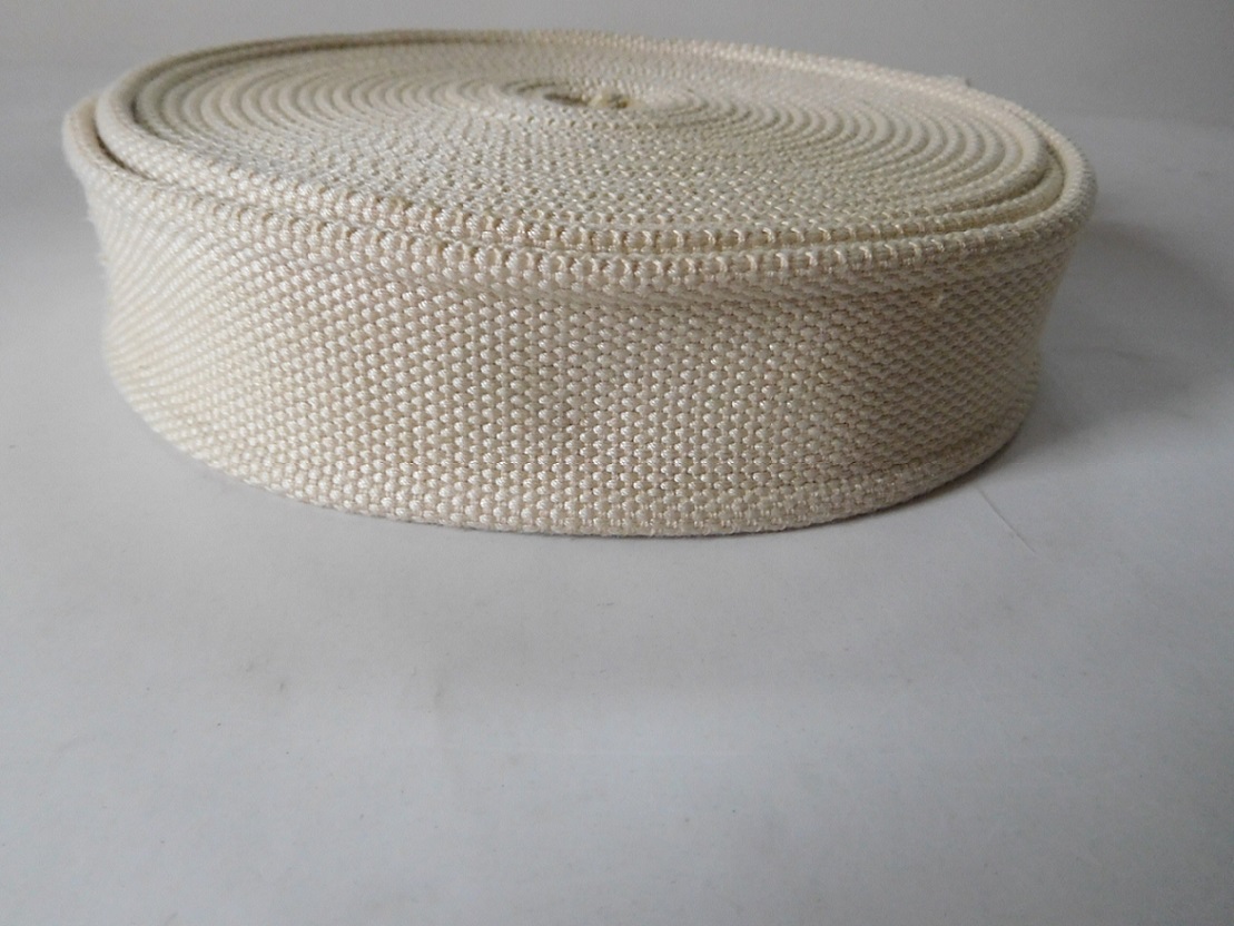 38mm white polyester cotton webbing for bags belts