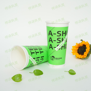  Takeaway Water Based Coating Disposable Double Wall Paper Cup with lid 