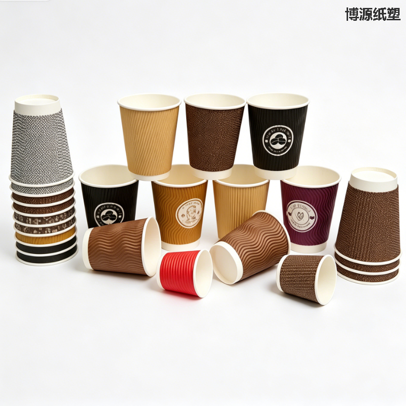 Heavy Duty Double Layer Ripple Wall Coffee Cup Disposable Takeaway Hot Drink Cup
