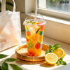 Food Grade Transparent Disposable Plastic Cups, Recyclable Drink Cups for Cold Beverages, Perfect to Display Layered Effect of Milk Tea and Fruit Tea