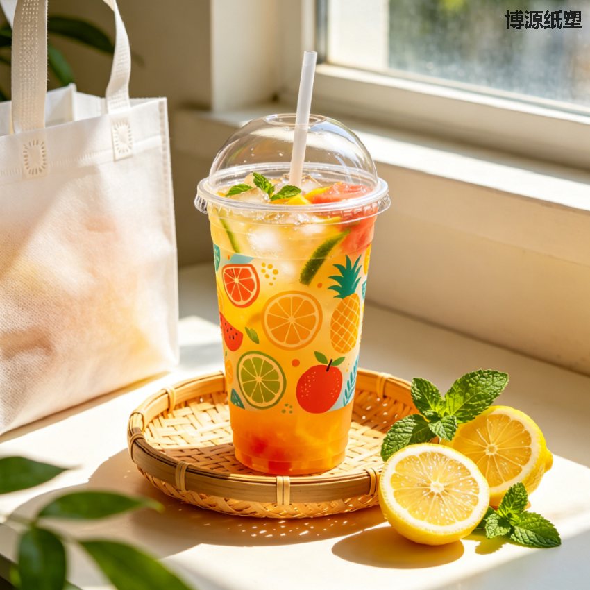 Food Grade Transparent Disposable Plastic Cups, Recyclable Drink Cups for Cold Beverages, Perfect to Display Layered Effect of Milk Tea and Fruit Tea