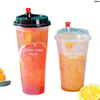 Disposable Gobelet En Plastique Bubble Tea Fruit Milk PP Plastic Injection Boba Cups 12 16 20 22 24 Oz Plastic Cup with Lid