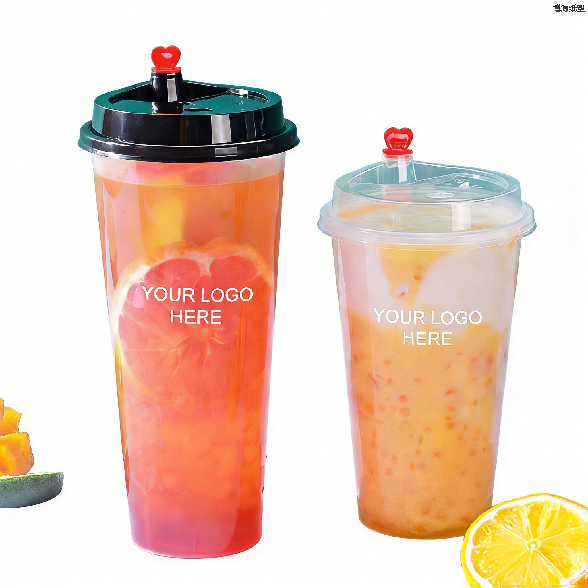 Disposable Gobelet En Plastique Bubble Tea Fruit Milk PP Plastic Injection Boba Cups 12 16 20 22 24 Oz Plastic Cup with Lid
