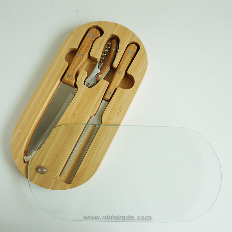 Glass & Bamboo Knife set