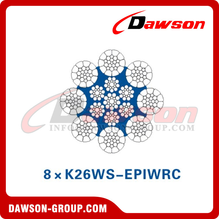 Конструкция стального троса(8×K26WS-EPIWRC)(8×K31WS-EPIWRC)(8×K36WS-EPIWRC), трос для портовой техники 