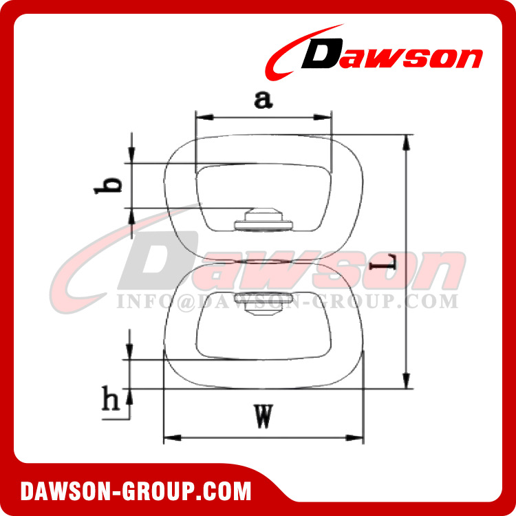 Anillo redondo giratorio de doble ojo de aluminio de alta calidad DSJ-A+A, anillo giratorio de aluminio personalizado A7075 11g
