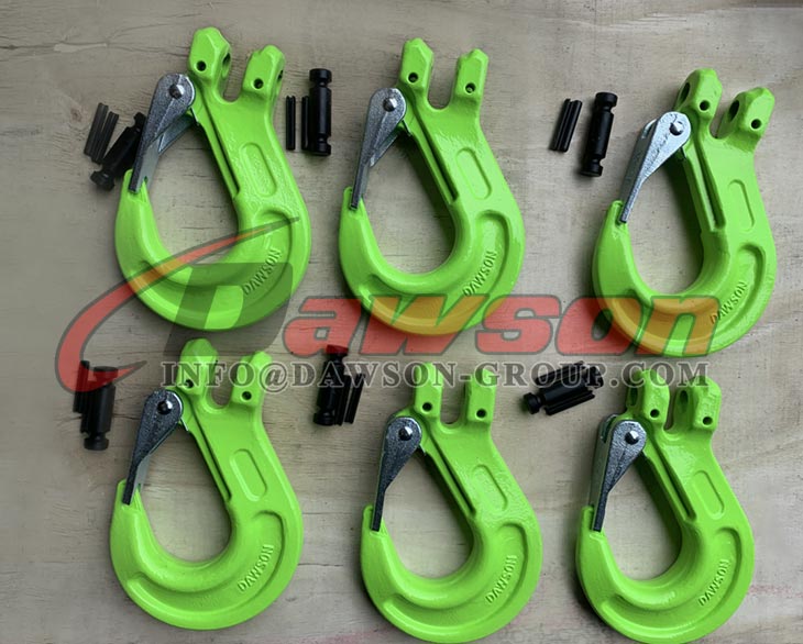 Gancho de eslinga tipo horquilla DS1004 G100 con pestillo de seguridad para montaje de eslinga de cadena - Dawson Group Ltd. - Fabricante, proveedor de China