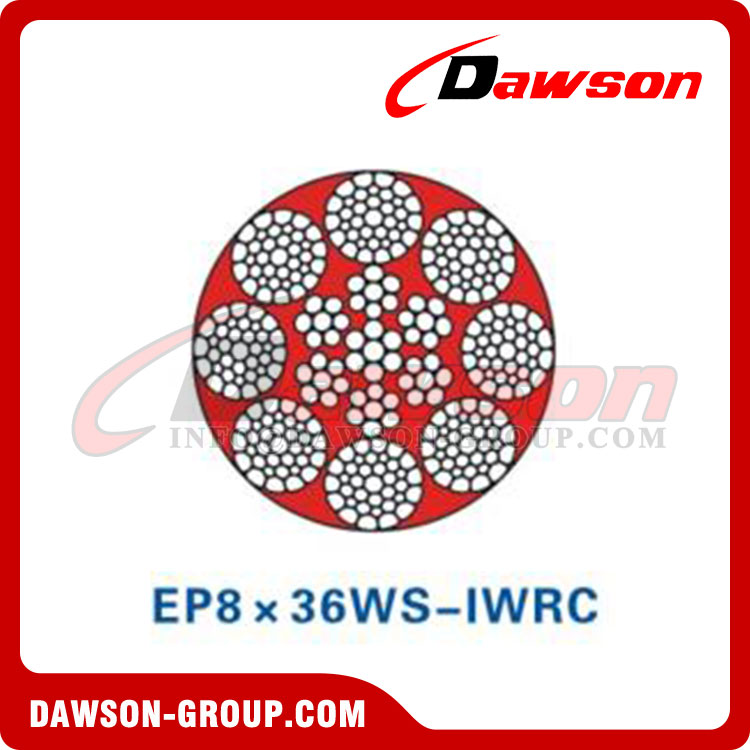 スチールワイヤロープ(8×36WS-IWRC)(EP8×36WS-IWRC)、石炭・鉱山用ワイヤロープ