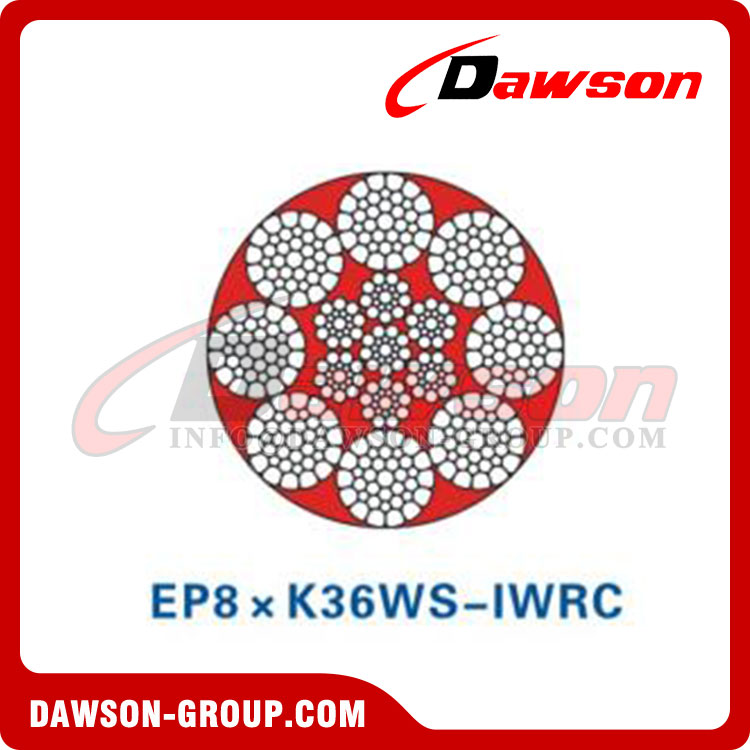 حبل أسلاك الفولاذ (8×K36WS-EPIWRC)(8×K36WS-IWRC)(EP8×K36WS-IWRC)، حبل سلكي للفحم والتعدين