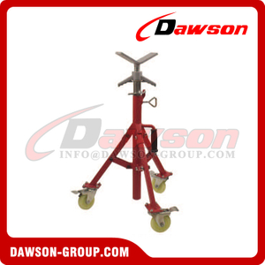 DSTD1108VW Soporte para tubos con cabezal en V con rueda Mecanum, plegable alto y bajo, herramientas de agarre para tubos 