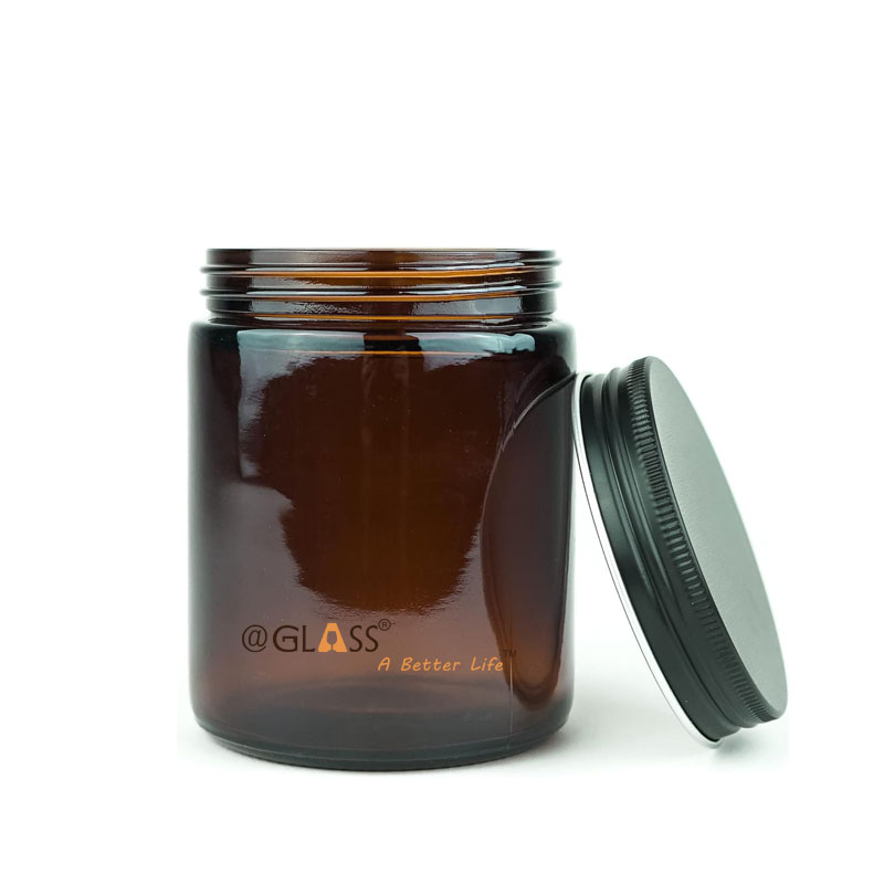 Amber Glass Candle Jars