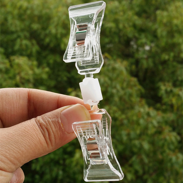 C009 Clear Double Axe Type POP Plastic Price Tag Sign Card Holder Paper Display Promotion Clips In Retail Store