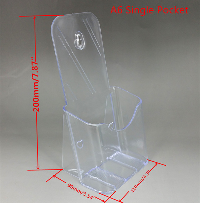 BH-L1A6 Clear A6 Phamplet Pocket Plastic Brochure Literature Display Holder Stand To Insert Leaflet On Desktop