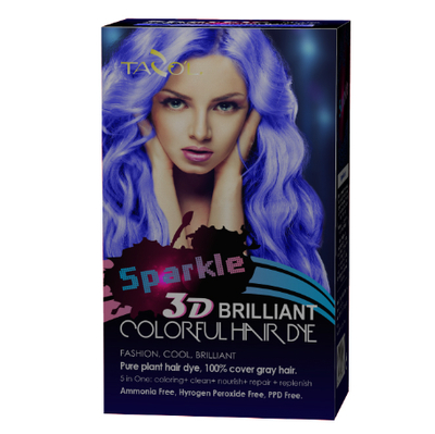 3D Sparkle Briliant Hair Dye Purple Color