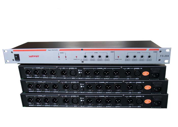 Distribuidor de señal de sonido estéreo FS-204 2IN y 8OUT 90V / 240V para altavoz