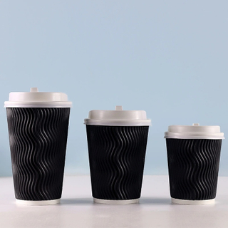 4 5 6 7 8 12 16 20 24 Oz Custom Wholesale Disposable Single Double Ripple Wall Mug Paper Cup Beverage Bubble Bobba Milk Tea Coffee Cups for Hot selling