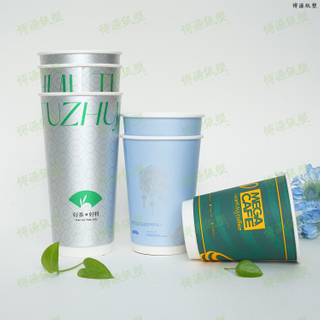 Biodegradable 12 oz double wall coffee cup with cover 
