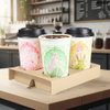 Custom Printing Logo Raw Materials 6oz 8oz 10oz 16oz Double Wall Disposable Drinking Paper Cups Paper Coffee Cup with Lids