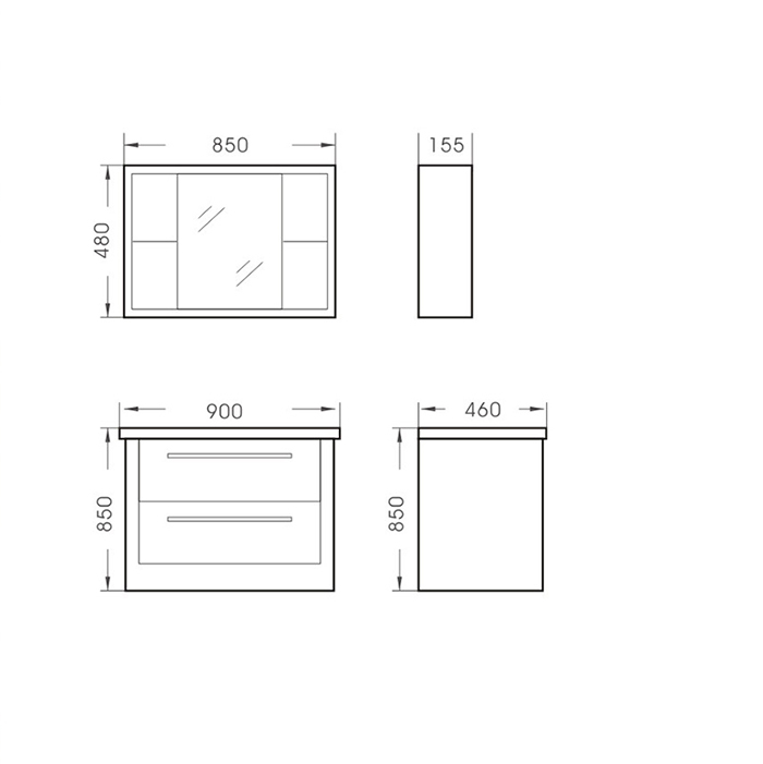 Quality bathroom solid wood modern cabinet 