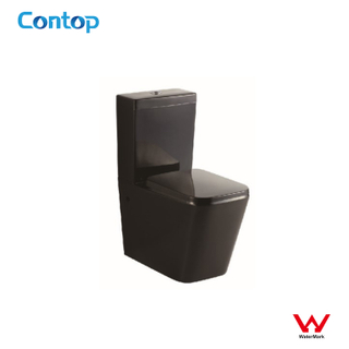 Australia Watermark Approval Sanitaryware Ceramic Black Two-piece Wall-faced Toilet