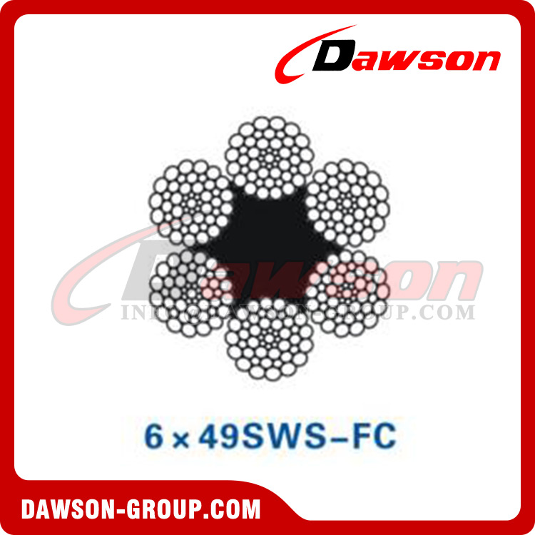 حبل أسلاك الفولاذ (6×31WS-FC)(6×36WS-FC)(6×41WS-FC)(6×49SWS-FC)، حبل سلك حقول النفط، حبل سلك فولاذي لحقول النفط