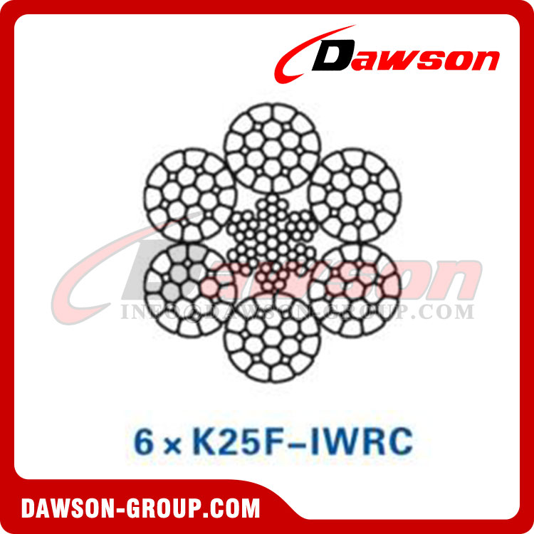 حبل أسلاك الفولاذ (6×K19S-IWRC)(6×K25F-IWRC)(6×K26WS-IWRC)، حبل سلك حقول النفط، حبل سلك فولاذي لحقول النفط