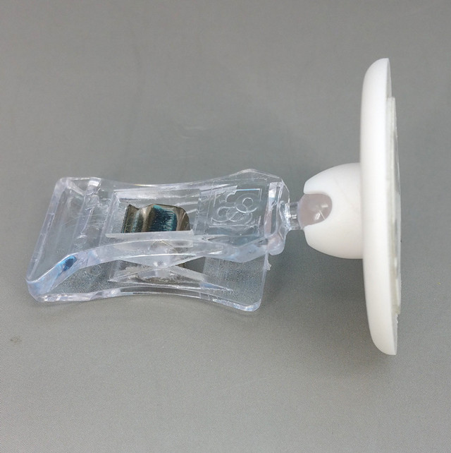 C035S POP Plastic Round Base Dia.40mm Price Tag Sign Card Holder Paper Display Hanging Axe Clips Stand In White For Retail Store Promotion Good Quality