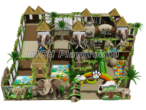 Centro de juego suave de interior de niños con temas de jungla