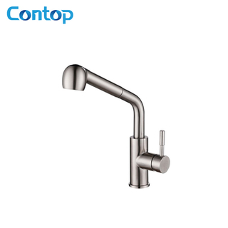 304 Stainless Steel Solid Body Hot And Cold Water Put-out Kitchen Faucet