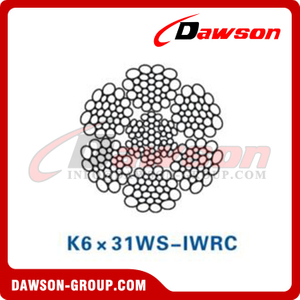 スチールワイヤーロープ (K6×31WS-IWRC)(K6×36WS-IWRC)、油田用ワイヤーロープ、油田用スチールワイヤーロープ 