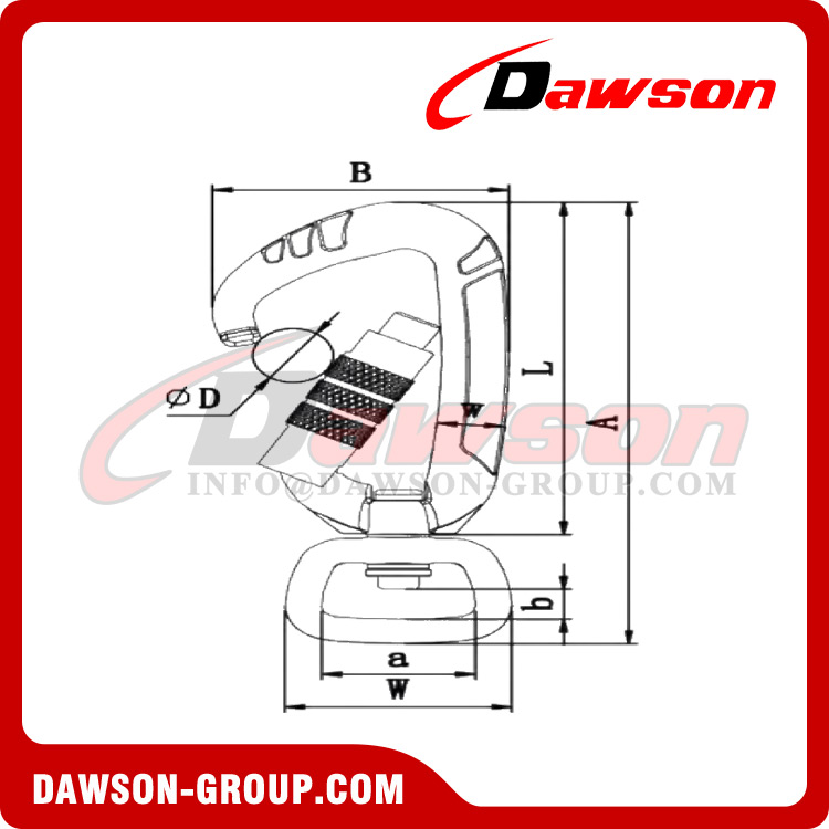 DSJ-A1305TN + مادة الألومنيوم لحلقة تسلق دوارة مخصصة على شكل D، خطاف دوار بقفل تلقائي