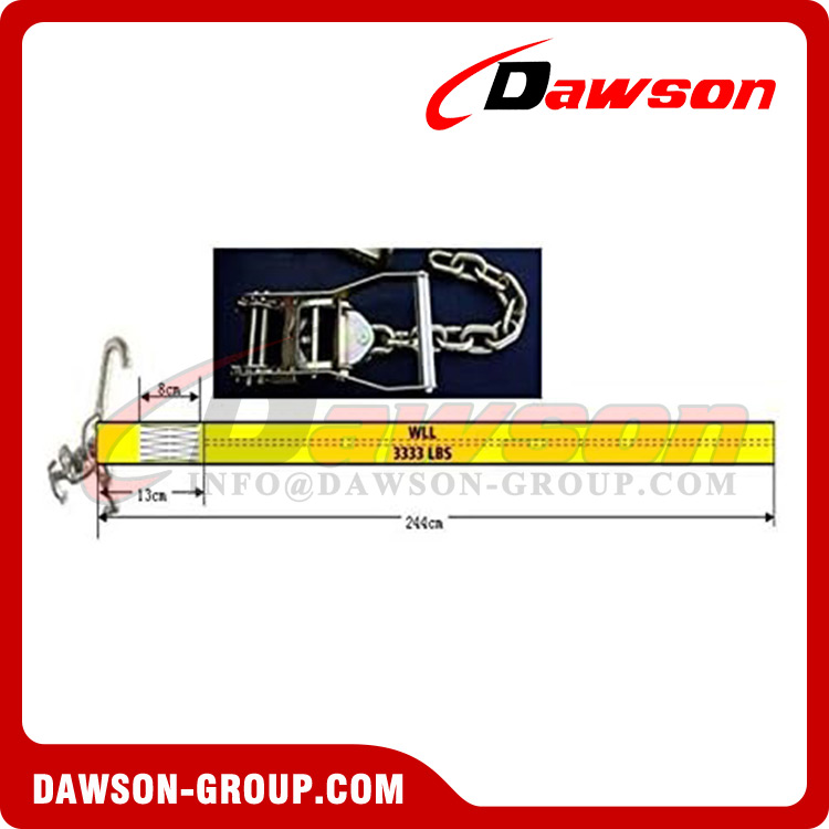 Correas de trinquete de 2'' x 8' con ganchos RTJ Cluster - AutoTie Down Roll Back Tow Truck Car Hauler Straps