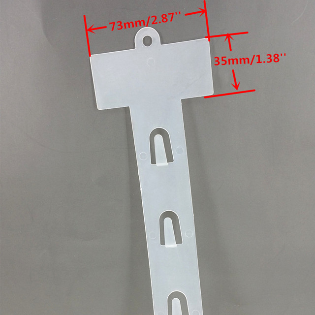 HS73535T14 Plastic PP Retail Hanging Merchandise Clips Strips W3.5cm Products Display For Supermarket Store Promotion L735mm
