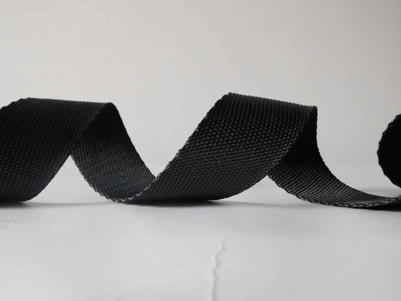 38mm black and grey polyester webbing for garment accessories