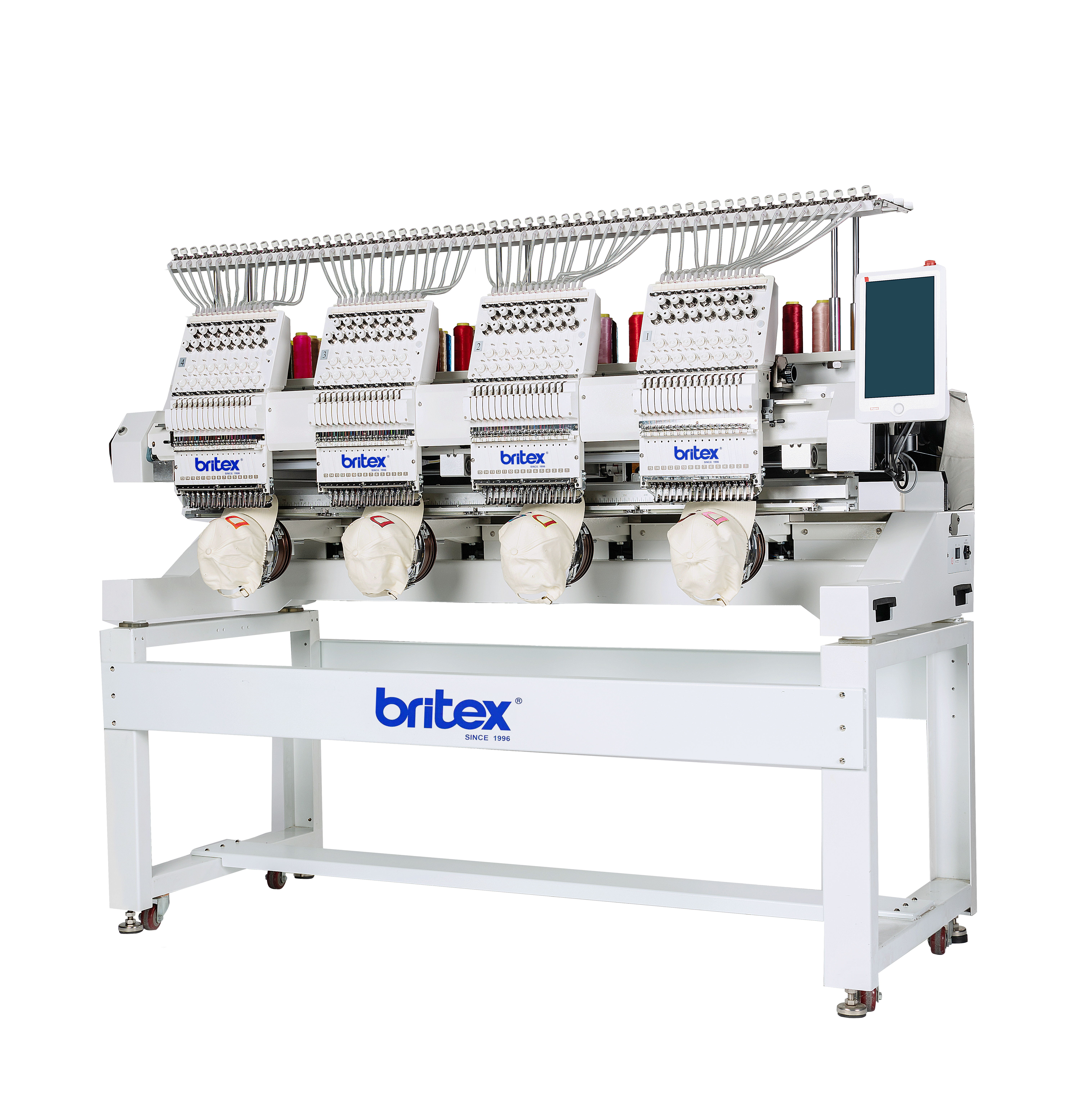 Hot Sell Britex BR-1504 Four 4 Heads 15 Needles Dahao 4 Head Embroidery Machines Computerized T Shirt Embroidery Machine