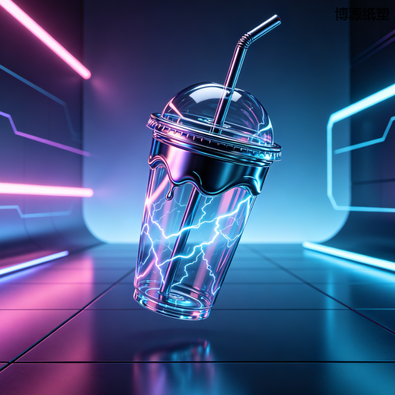 Custom Printed E-sports Themed Transparent Plastic Cups, Disposable Beverage Cups for Milk Tea & Cold Drinks