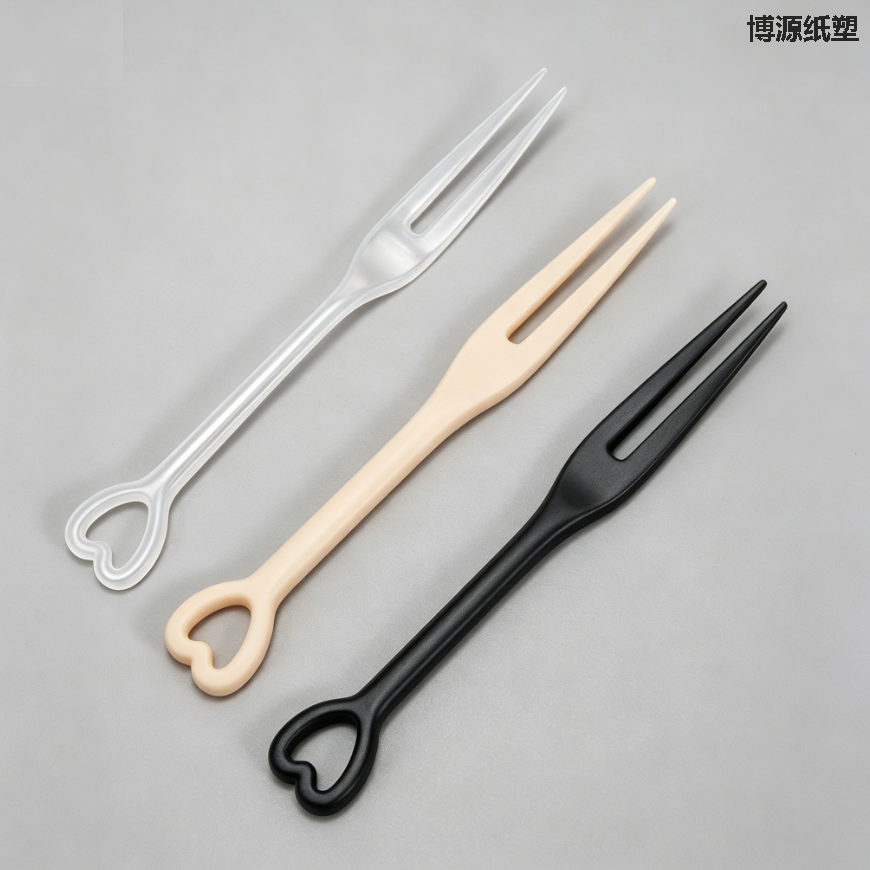 Food-Grade Disposable Plastic Fruit & Tasting Fork Series, Stylish Tableware for Fruit Dessert, Custom Logo & Packaging Available